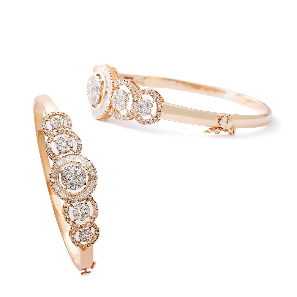 Buy online Rose Gold Plated White Ad Solitaire Studded Tennis Dainty  Bracelet from fashion jewellery for Women by Saraf Rs Jewellery for ₹839 at  65% off | 2024 Limeroad.com